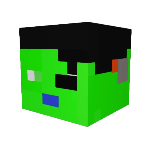 zulmer Minecraft avatar head, 3D render