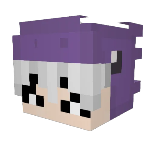 zundury Minecraft avatar head, 3D render