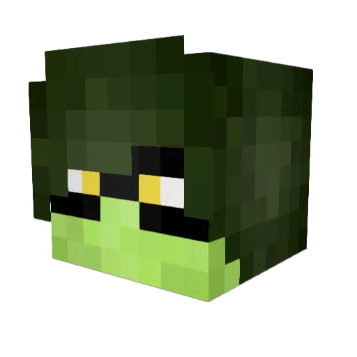 zuupBOMBAS Minecraft avatar head, 3D render