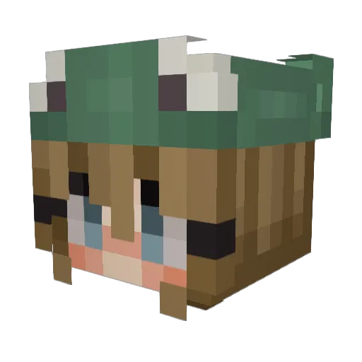 zuzbie Minecraft avatar head, 3D render