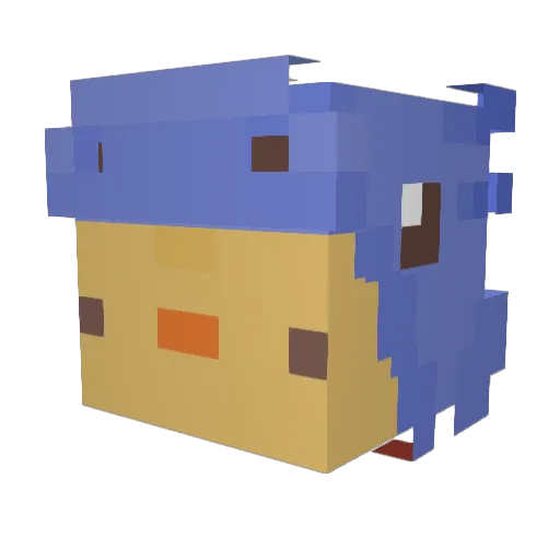 zvaa Minecraft avatar head, 3D render