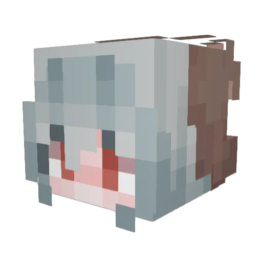 zvep Minecraft avatar head, 3D render