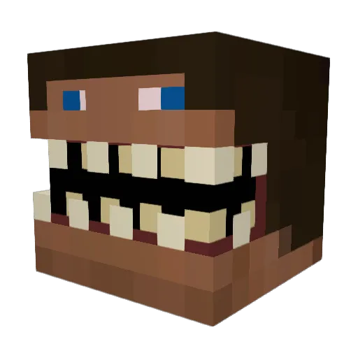 zvlPo Minecraft avatar head, 3D render