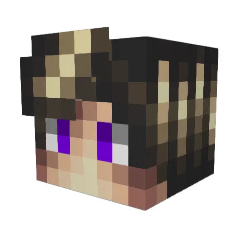 zvxv Minecraft avatar head, 3D render