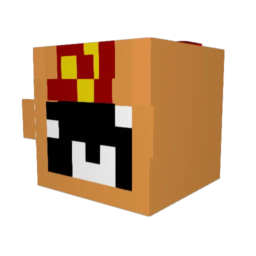 zw7d Minecraft avatar head, 3D render