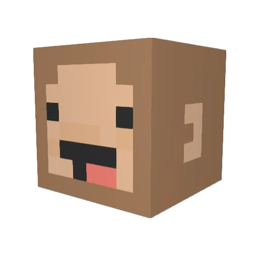 zwabi Minecraft avatar head, 3D render
