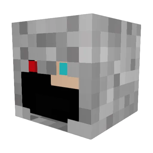 zwartader Minecraft avatar head, 3D render