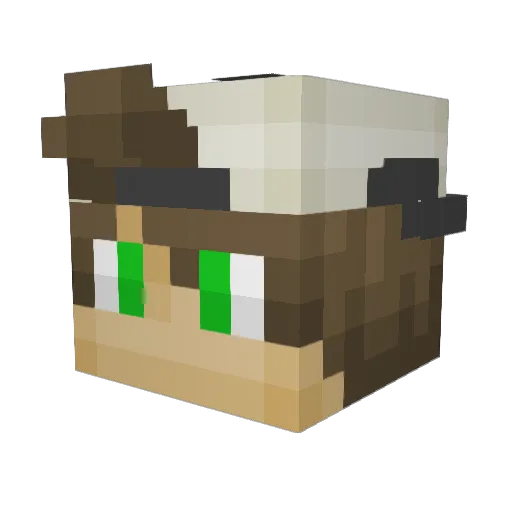 zwei_55 Minecraft avatar head, 3D render