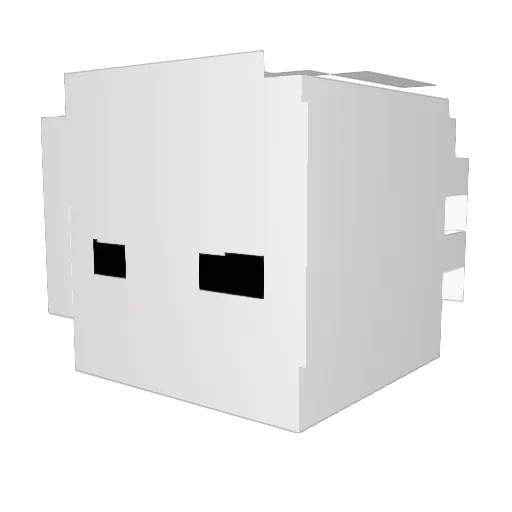 zwh1te Minecraft avatar head, 3D render