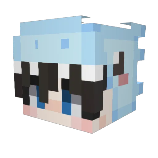 zwilax Minecraft avatar head, 3D render