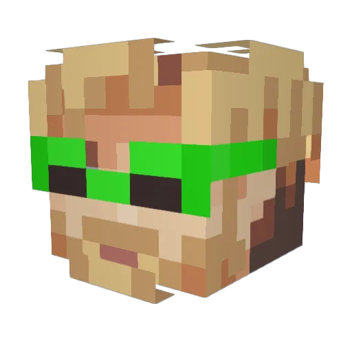 zwlq Minecraft avatar head, 3D render