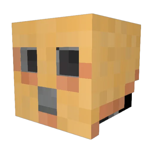 zxacc Minecraft avatar head, 3D render