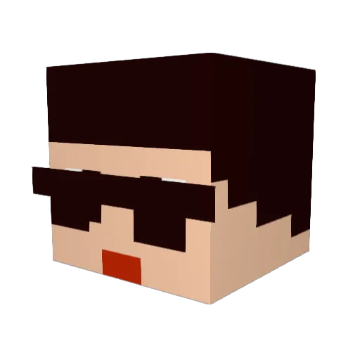 zxchenxz Minecraft avatar head, 3D render