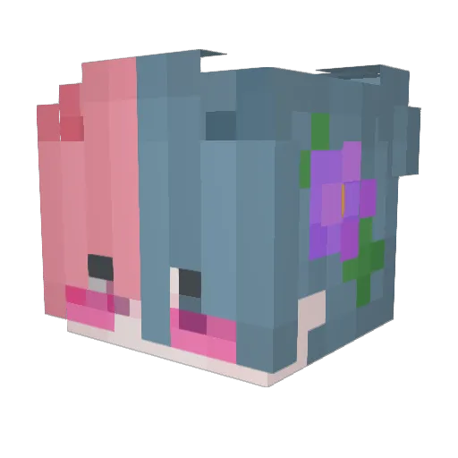 zxcjuve Minecraft avatar head, 3D render