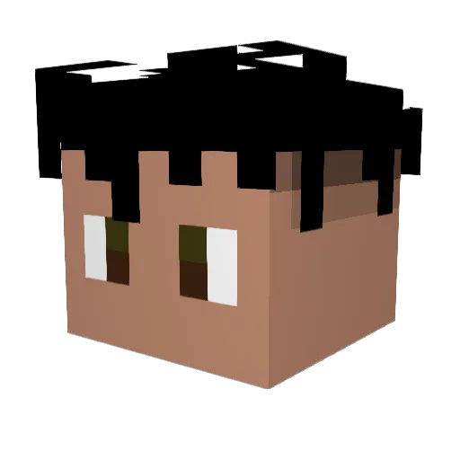zxcoboy Minecraft avatar head, 3D render