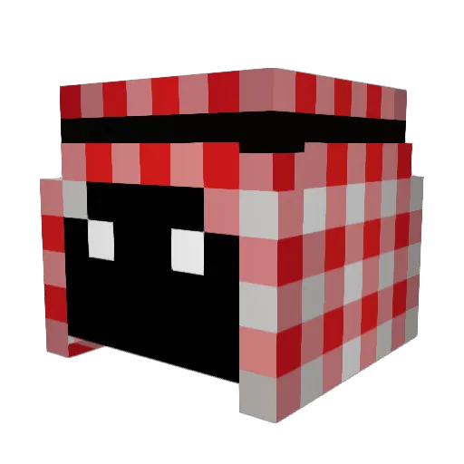 zxcuqtttt Minecraft avatar head, 3D render