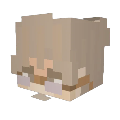 zxsma Minecraft avatar head, 3D render