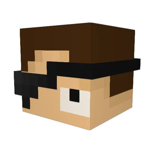 zyapple Minecraft avatar head, 3D render