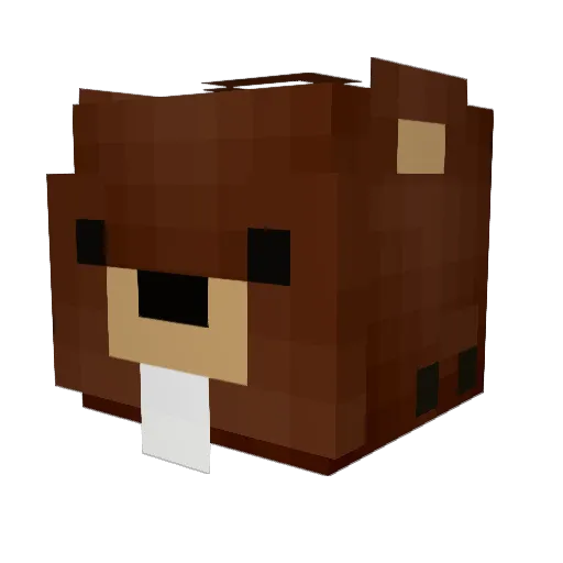 zyb_Bobra Minecraft avatar head, 3D render