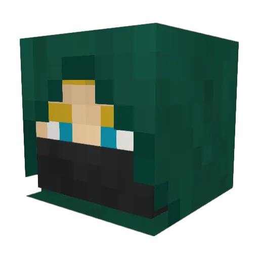 zydra Minecraft avatar head, 3D render