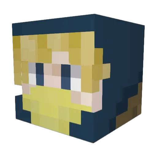 zyndex Minecraft avatar head, 3D render