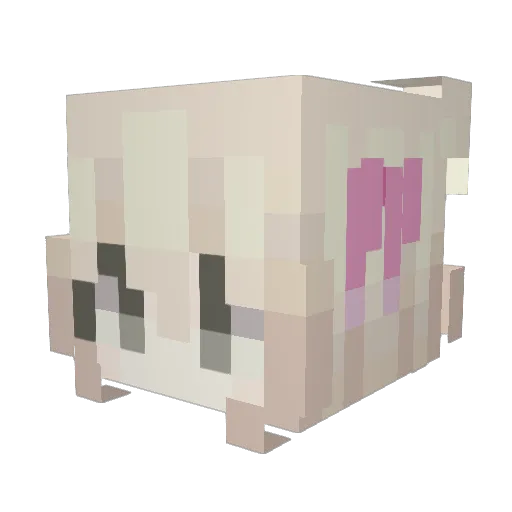 zyptied Minecraft avatar head, 3D render