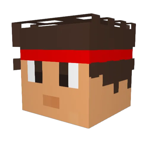 zyqfjs Minecraft avatar head, 3D render