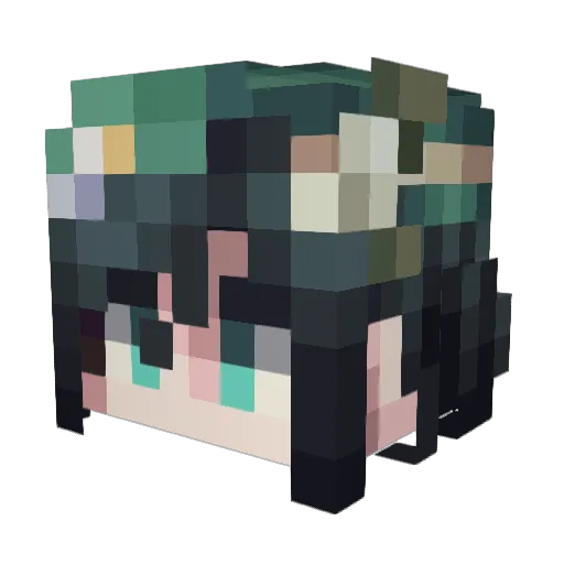 zyrQcQ Minecraft avatar head, 3D render