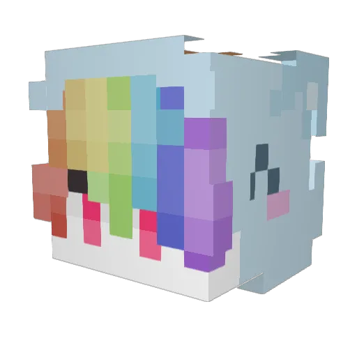 zyuk Minecraft avatar head, 3D render