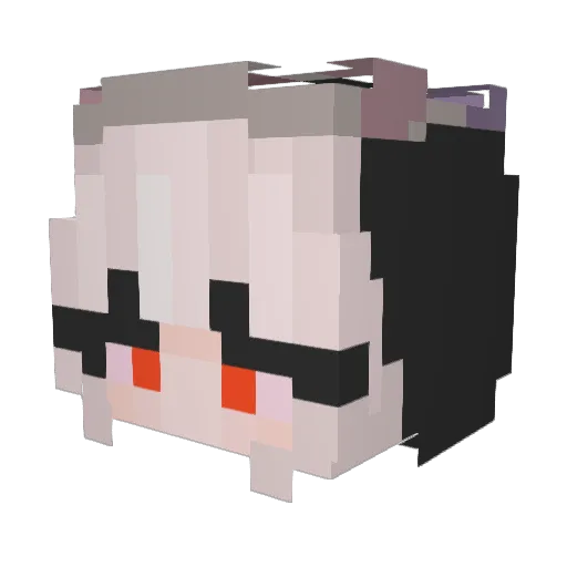 zyzll Minecraft avatar head, 3D render