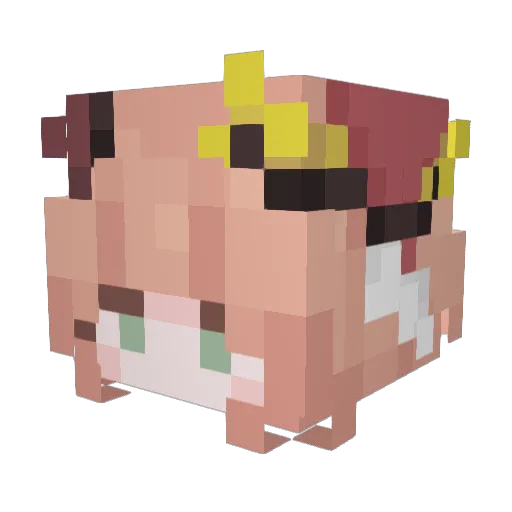 zz_0 Minecraft avatar head, 3D render