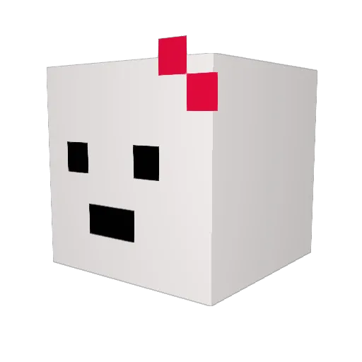 zzang_e Minecraft avatar head, 3D render