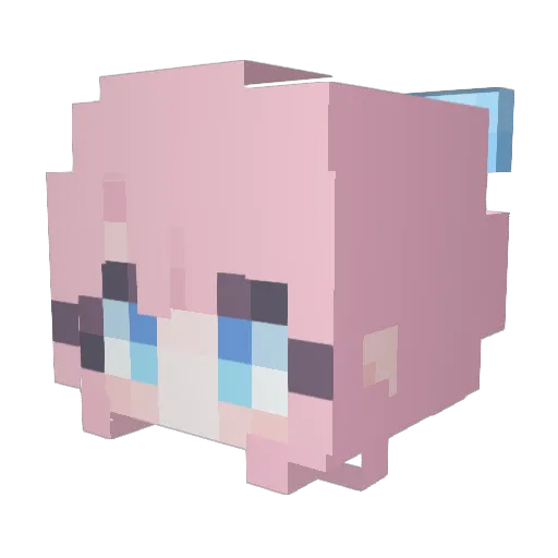 zzangeunha Minecraft avatar head, 3D render