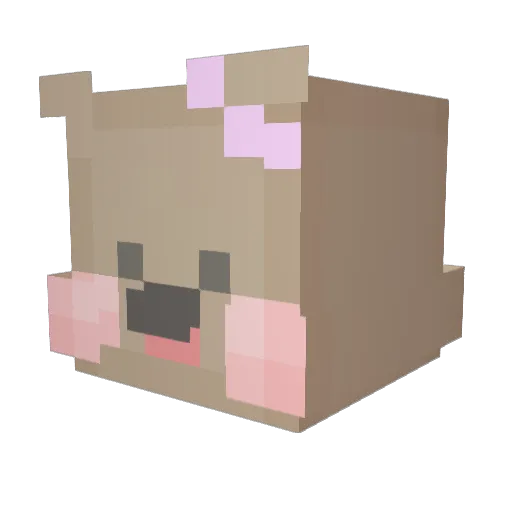 zzangsn Minecraft avatar head, 3D render