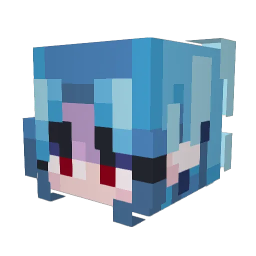 zzeia Minecraft avatar head, 3D render