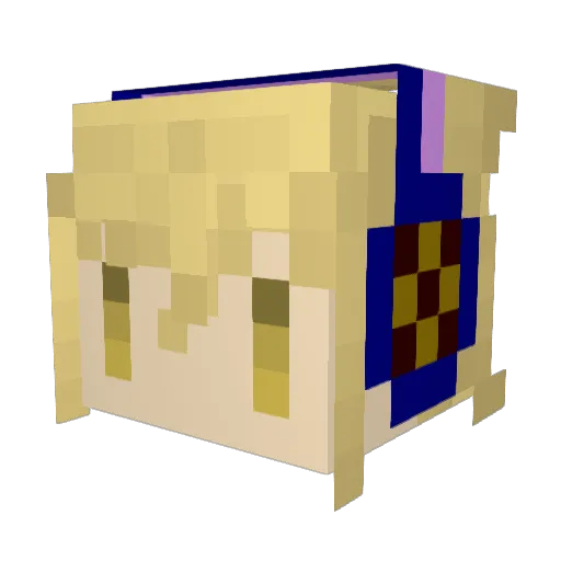zzken Minecraft avatar head, 3D render