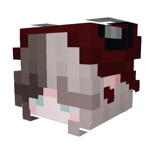 zzodiaxee Minecraft avatar head, 3D render