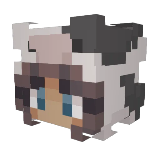 zzterre Minecraft avatar head, 3D render