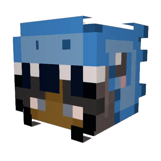 zzxvll Minecraft avatar head, 3D render