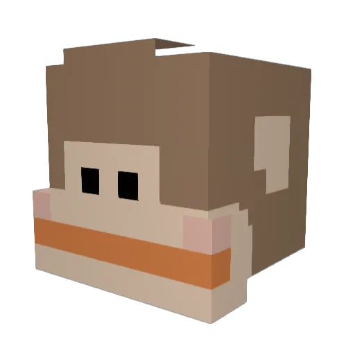 zzyn Minecraft avatar head, 3D render